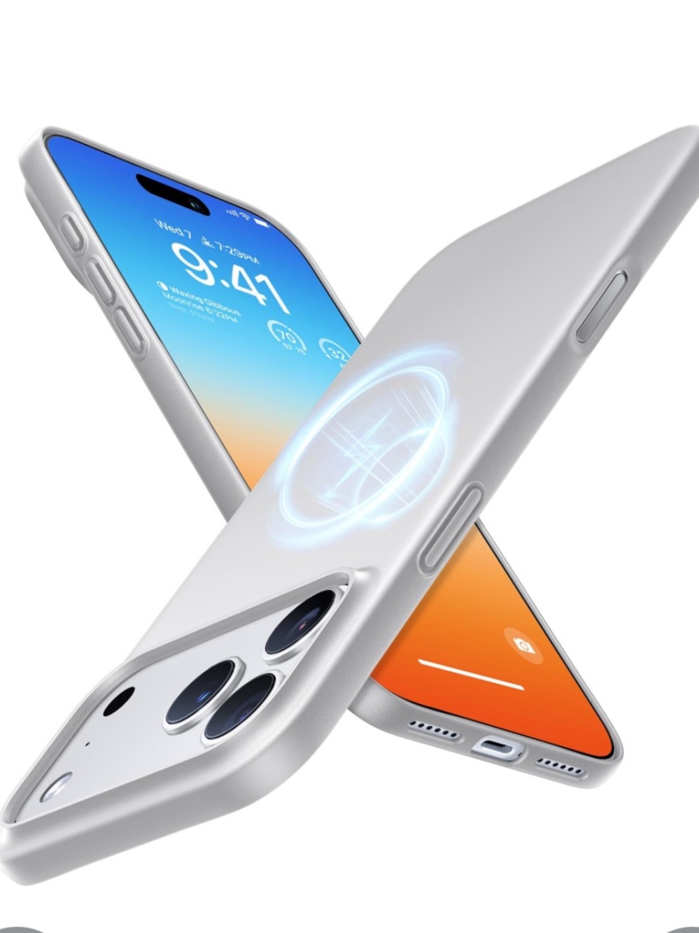 iPhone 17 Pro Slim Fit Ultra-Thin Protective Case with MagSafe SILVER WHITE